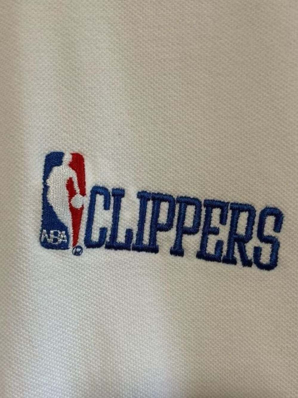Vintage Champion NBA Los Angeles Clippers Polo Shirt White XL Sports Streewear - Picture 3 of 5